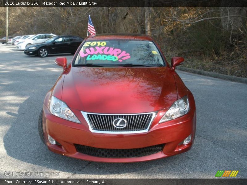 Matador Red Mica / Light Gray 2010 Lexus IS 250