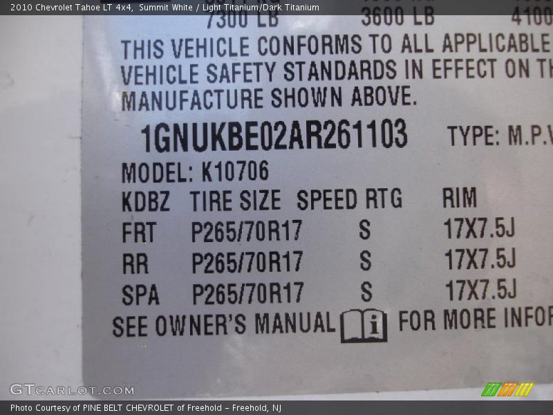 Summit White / Light Titanium/Dark Titanium 2010 Chevrolet Tahoe LT 4x4