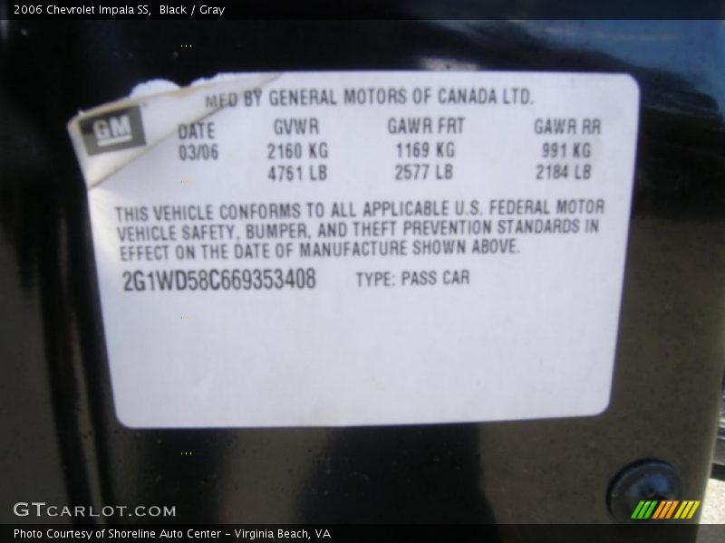 Black / Gray 2006 Chevrolet Impala SS