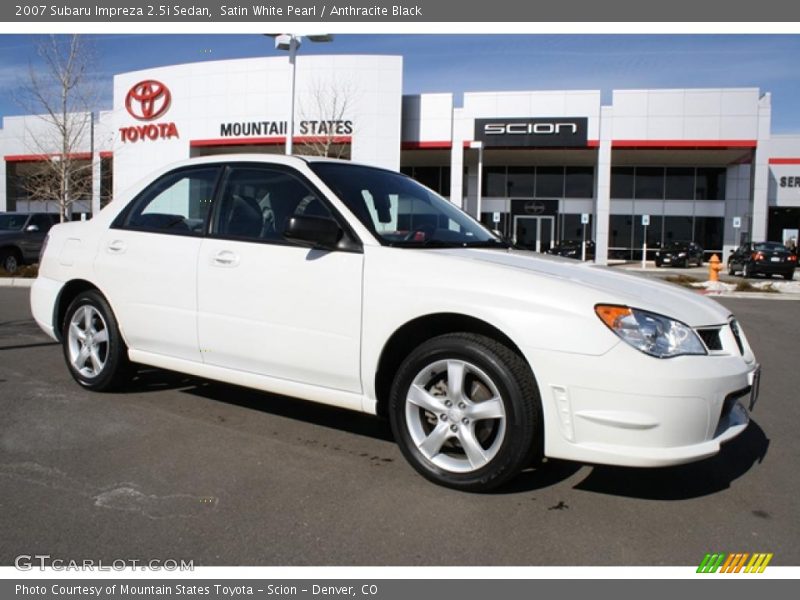 Satin White Pearl / Anthracite Black 2007 Subaru Impreza 2.5i Sedan