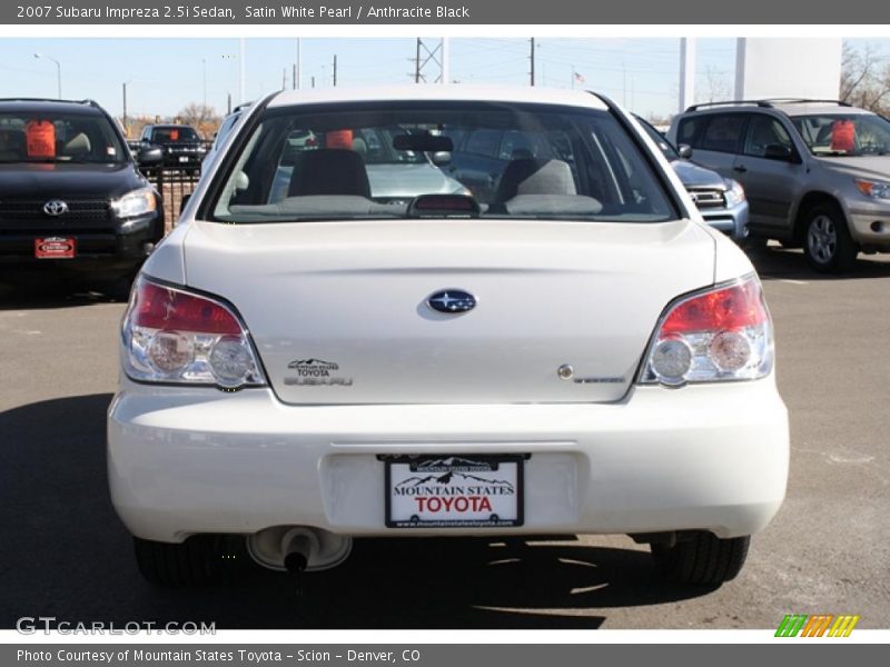 Satin White Pearl / Anthracite Black 2007 Subaru Impreza 2.5i Sedan