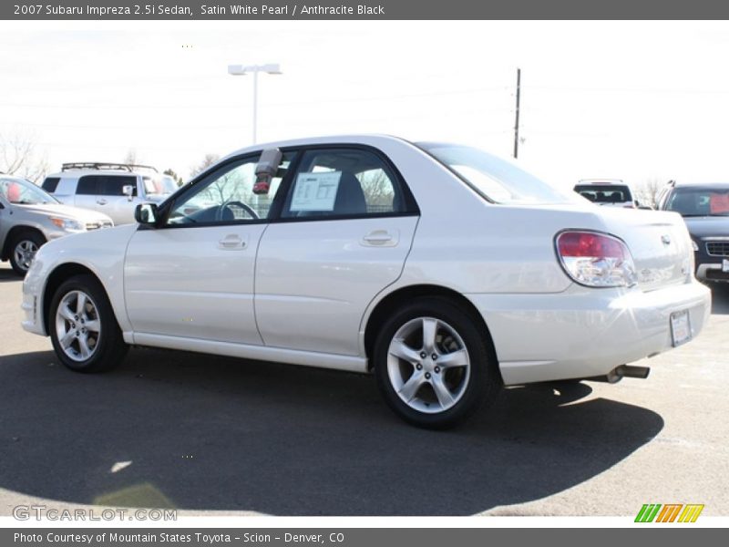Satin White Pearl / Anthracite Black 2007 Subaru Impreza 2.5i Sedan