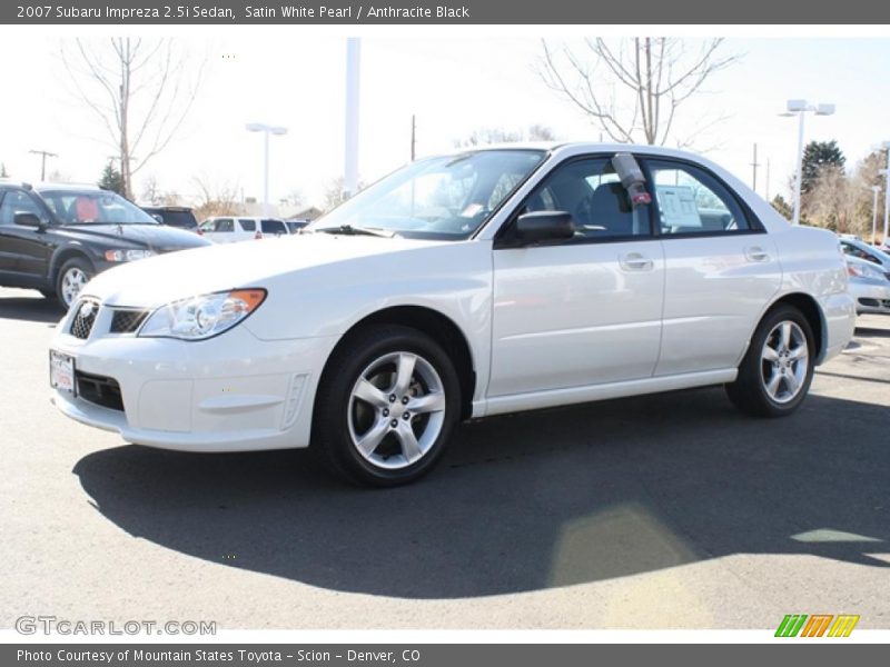 Satin White Pearl / Anthracite Black 2007 Subaru Impreza 2.5i Sedan