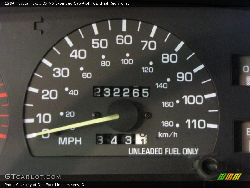 Cardinal Red / Gray 1994 Toyota Pickup DX V6 Extended Cab 4x4