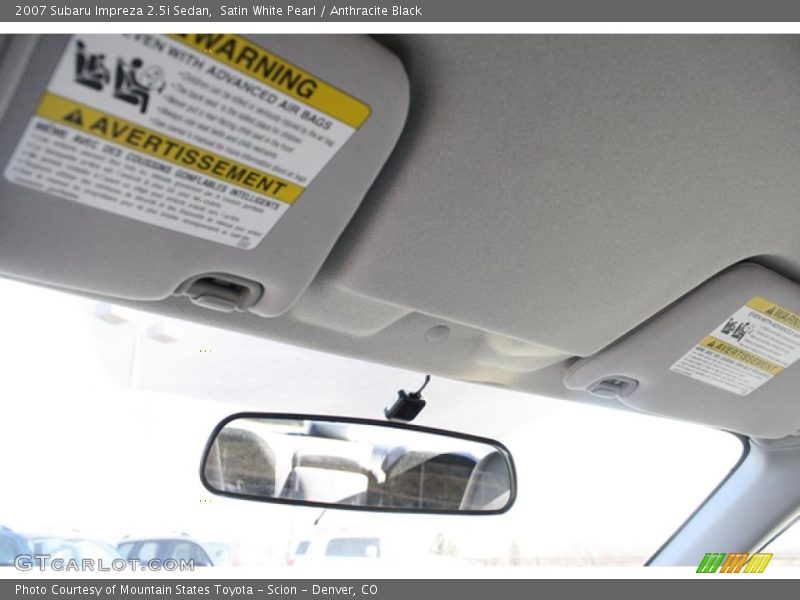 Satin White Pearl / Anthracite Black 2007 Subaru Impreza 2.5i Sedan