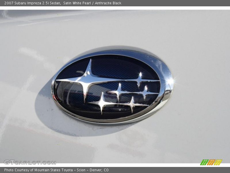 Satin White Pearl / Anthracite Black 2007 Subaru Impreza 2.5i Sedan