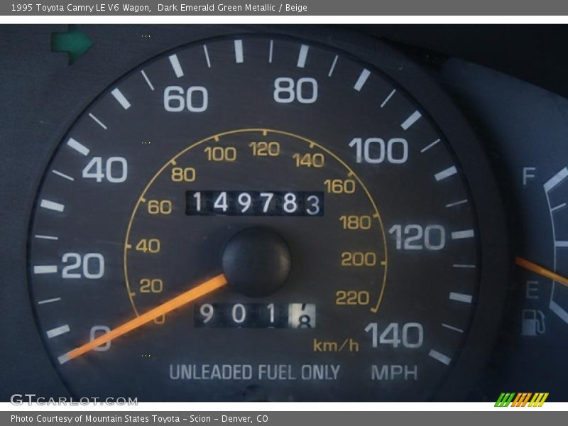Dark Emerald Green Metallic / Beige 1995 Toyota Camry LE V6 Wagon