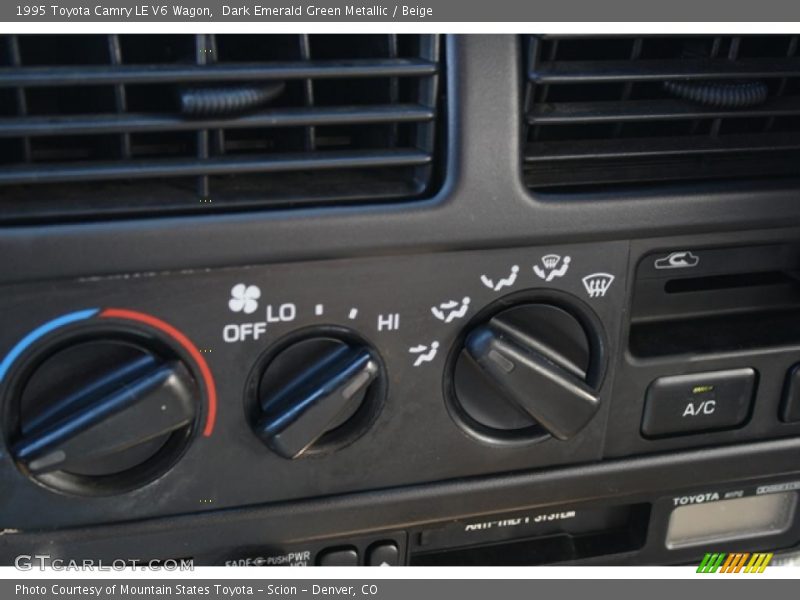 Dark Emerald Green Metallic / Beige 1995 Toyota Camry LE V6 Wagon