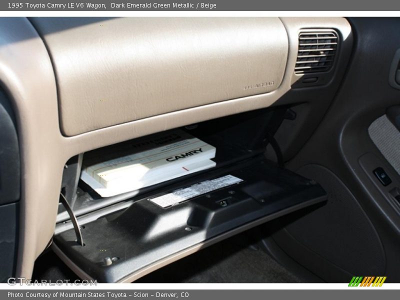 Dark Emerald Green Metallic / Beige 1995 Toyota Camry LE V6 Wagon