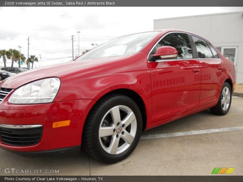 Salsa Red / Anthracite Black 2008 Volkswagen Jetta SE Sedan