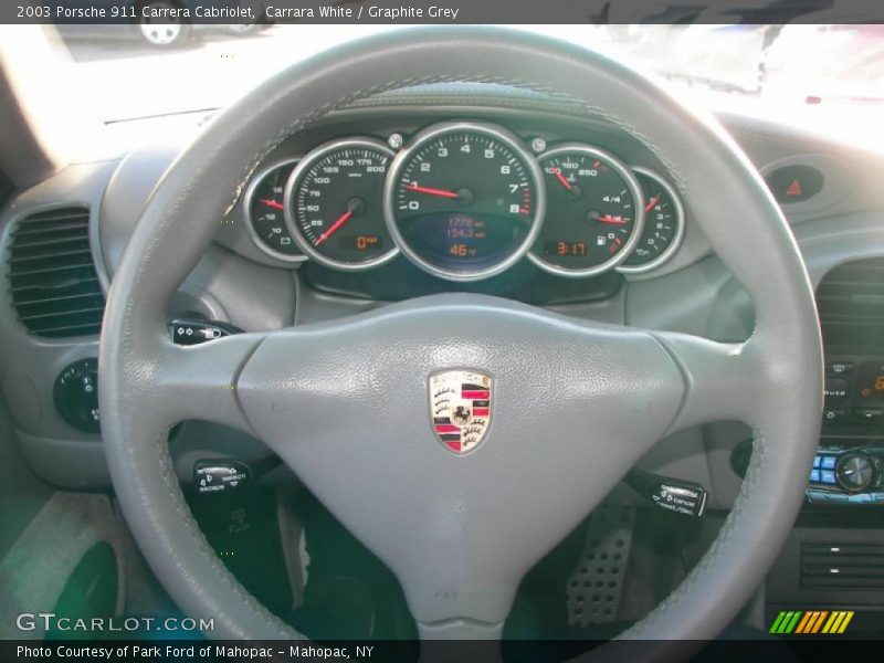 Carrara White / Graphite Grey 2003 Porsche 911 Carrera Cabriolet
