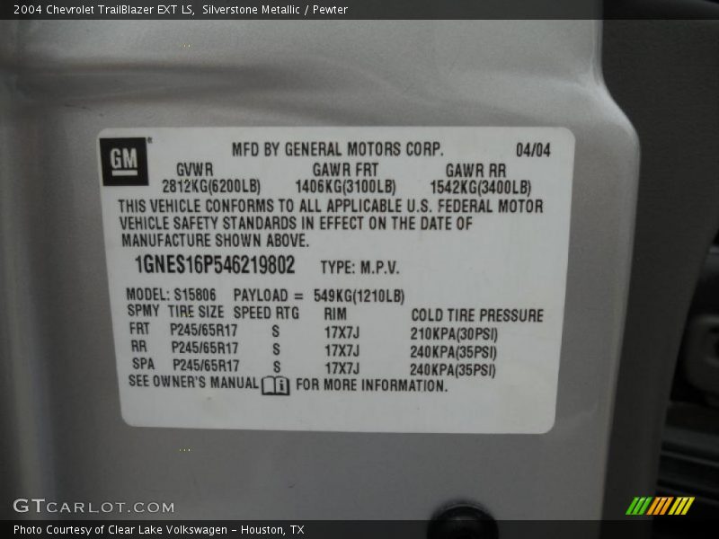Silverstone Metallic / Pewter 2004 Chevrolet TrailBlazer EXT LS
