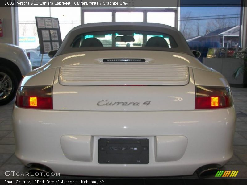 Carrara White / Graphite Grey 2003 Porsche 911 Carrera Cabriolet