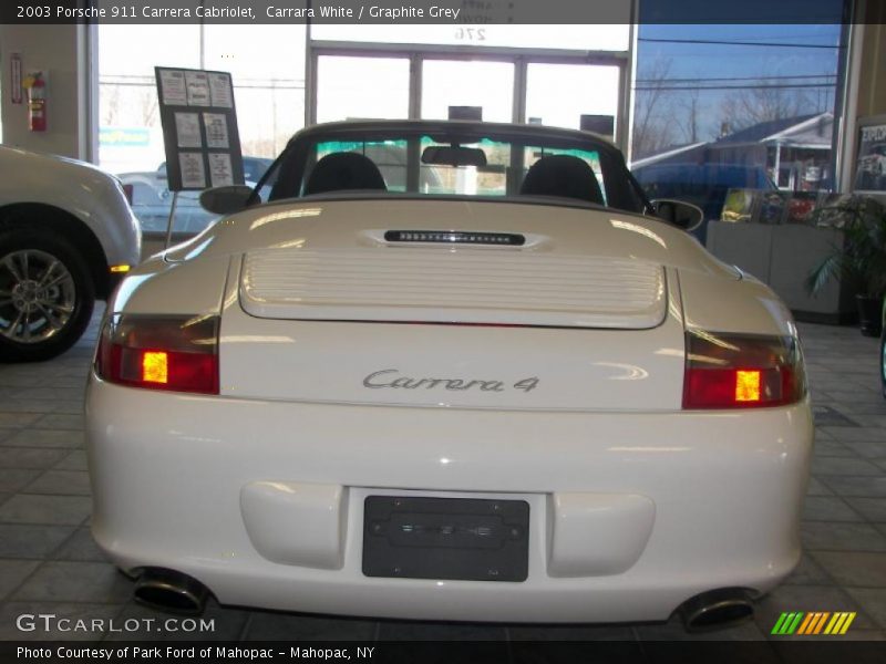 Carrara White / Graphite Grey 2003 Porsche 911 Carrera Cabriolet