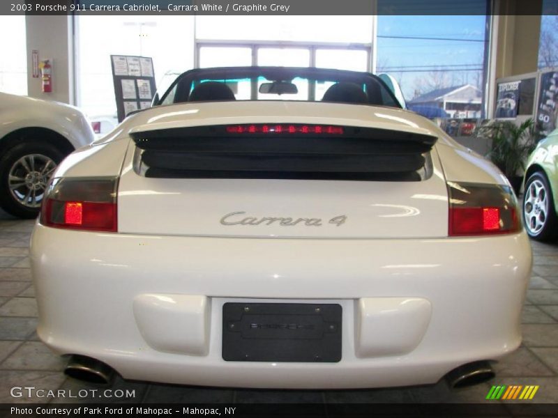 Carrara White / Graphite Grey 2003 Porsche 911 Carrera Cabriolet