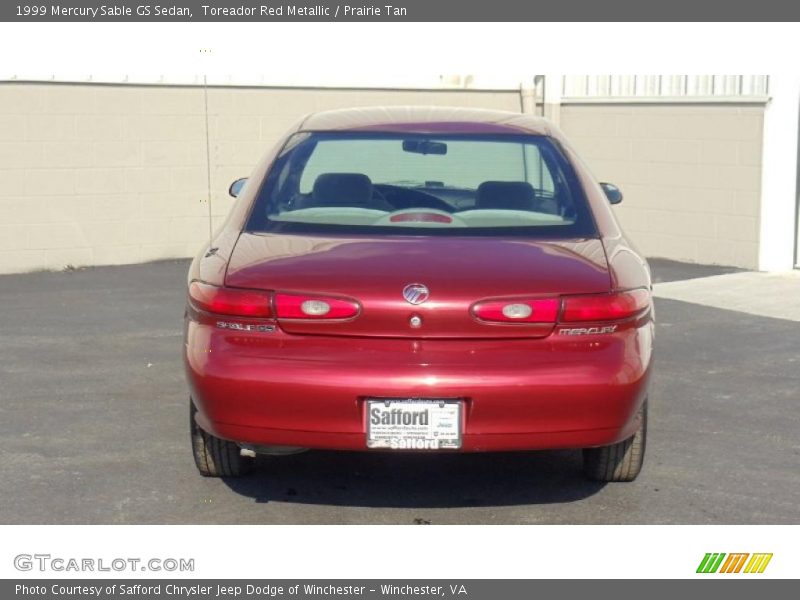 Toreador Red Metallic / Prairie Tan 1999 Mercury Sable GS Sedan