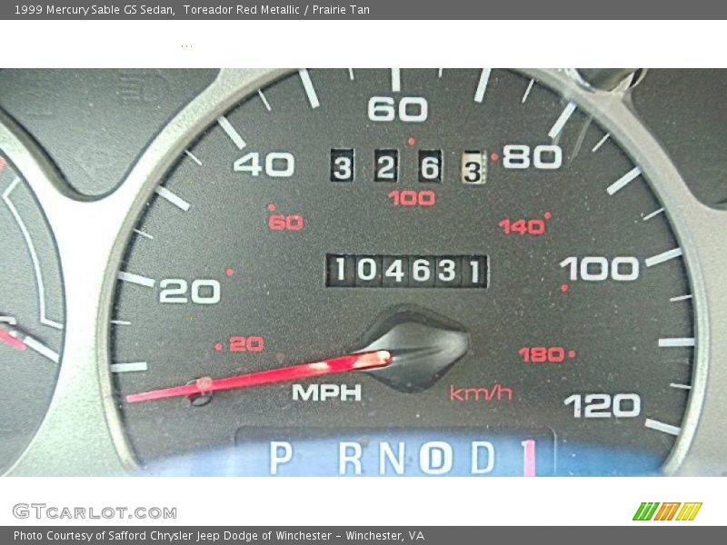 Toreador Red Metallic / Prairie Tan 1999 Mercury Sable GS Sedan