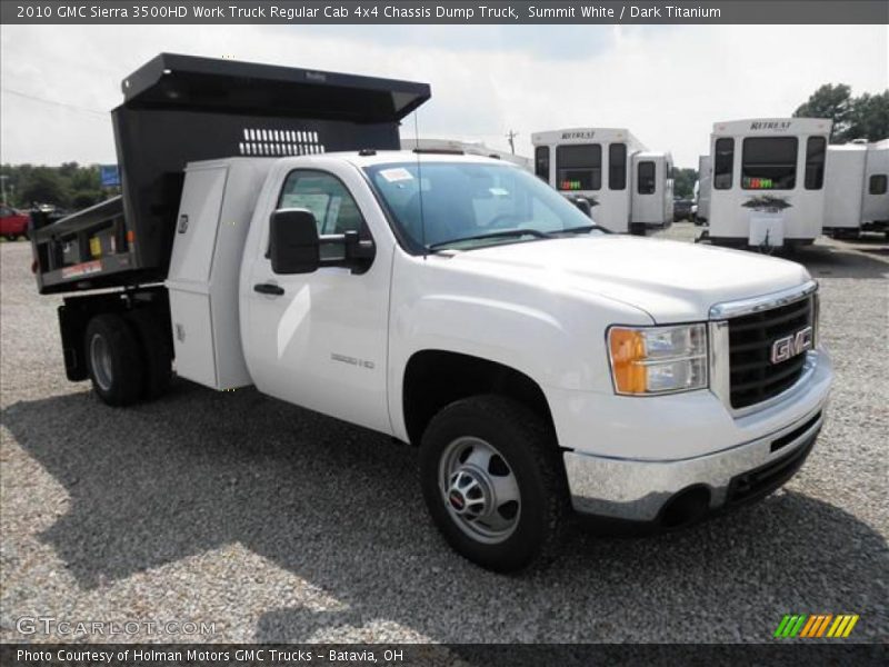 Summit White / Dark Titanium 2010 GMC Sierra 3500HD Work Truck Regular Cab 4x4 Chassis Dump Truck