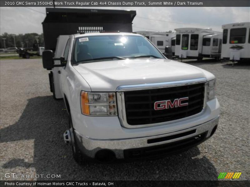 Summit White / Dark Titanium 2010 GMC Sierra 3500HD Work Truck Regular Cab 4x4 Chassis Dump Truck