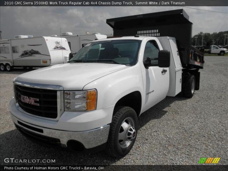 Summit White / Dark Titanium 2010 GMC Sierra 3500HD Work Truck Regular Cab 4x4 Chassis Dump Truck