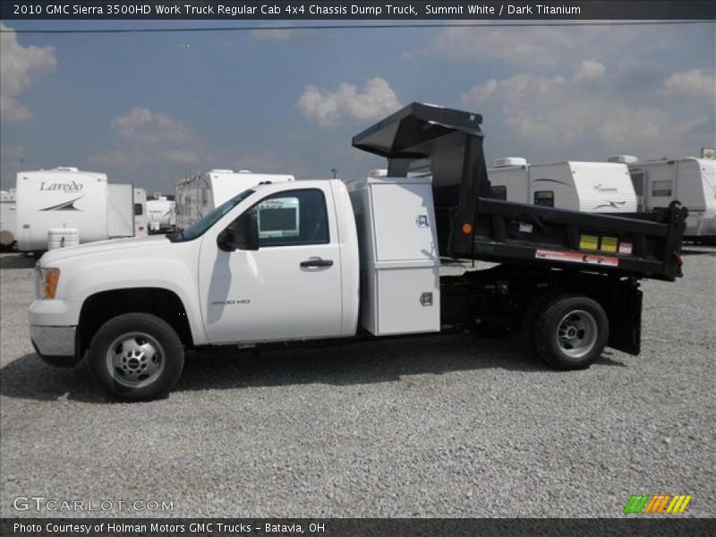 Summit White / Dark Titanium 2010 GMC Sierra 3500HD Work Truck Regular Cab 4x4 Chassis Dump Truck