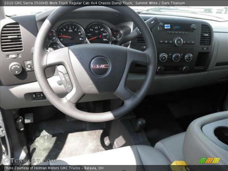 Summit White / Dark Titanium 2010 GMC Sierra 3500HD Work Truck Regular Cab 4x4 Chassis Dump Truck