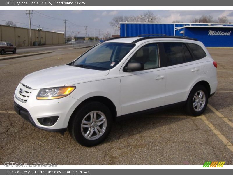 Pearl White / Gray 2010 Hyundai Santa Fe GLS