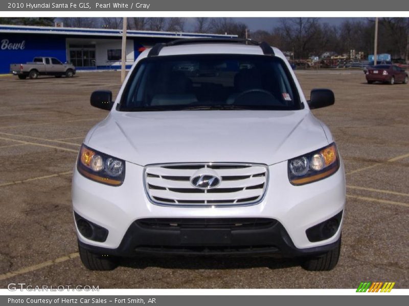 Pearl White / Gray 2010 Hyundai Santa Fe GLS