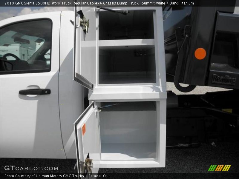 Summit White / Dark Titanium 2010 GMC Sierra 3500HD Work Truck Regular Cab 4x4 Chassis Dump Truck