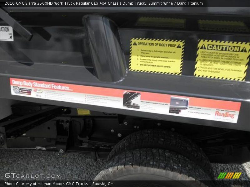 Summit White / Dark Titanium 2010 GMC Sierra 3500HD Work Truck Regular Cab 4x4 Chassis Dump Truck