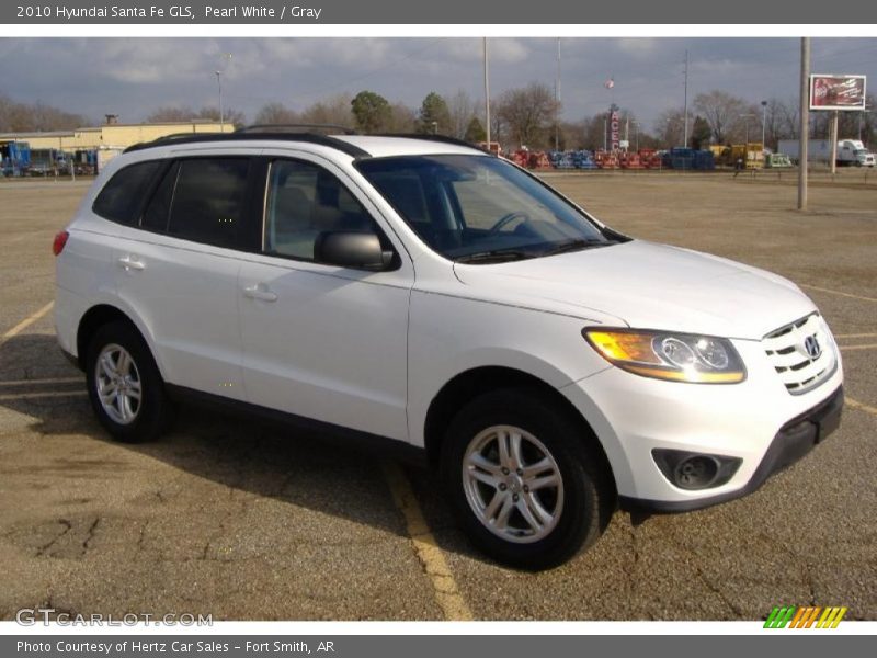 Pearl White / Gray 2010 Hyundai Santa Fe GLS