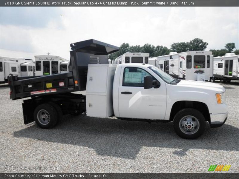 Summit White / Dark Titanium 2010 GMC Sierra 3500HD Work Truck Regular Cab 4x4 Chassis Dump Truck