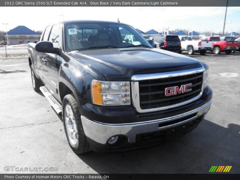 Onyx Black / Very Dark Cashmere/Light Cashmere 2011 GMC Sierra 1500 SLT Extended Cab 4x4