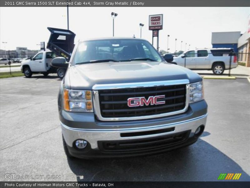 Storm Gray Metallic / Ebony 2011 GMC Sierra 1500 SLT Extended Cab 4x4