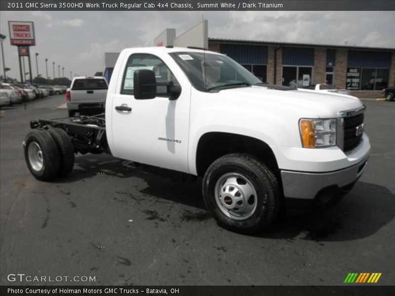 Summit White / Dark Titanium 2011 GMC Sierra 3500HD Work Truck Regular Cab 4x4 Chassis