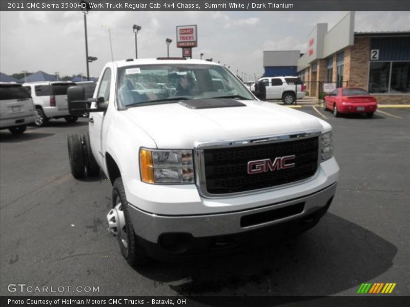 Summit White / Dark Titanium 2011 GMC Sierra 3500HD Work Truck Regular Cab 4x4 Chassis