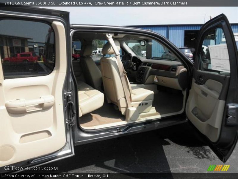 Gray Green Metallic / Light Cashmere/Dark Cashmere 2011 GMC Sierra 3500HD SLT Extended Cab 4x4