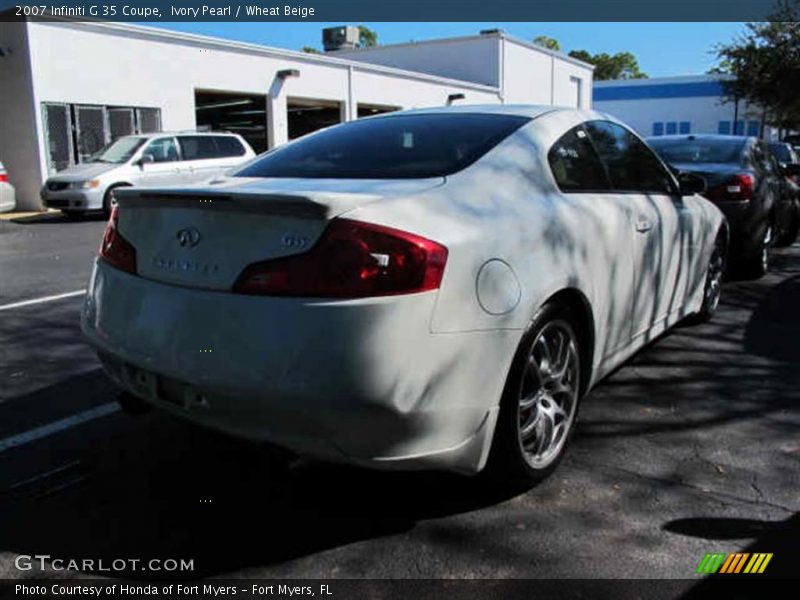 Ivory Pearl / Wheat Beige 2007 Infiniti G 35 Coupe