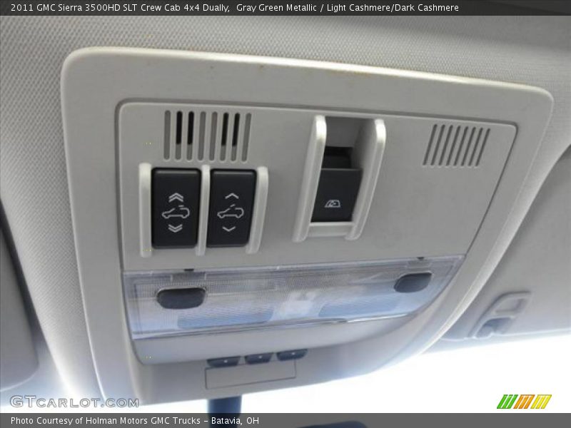 Gray Green Metallic / Light Cashmere/Dark Cashmere 2011 GMC Sierra 3500HD SLT Crew Cab 4x4 Dually