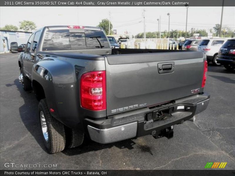 Gray Green Metallic / Light Cashmere/Dark Cashmere 2011 GMC Sierra 3500HD SLT Crew Cab 4x4 Dually