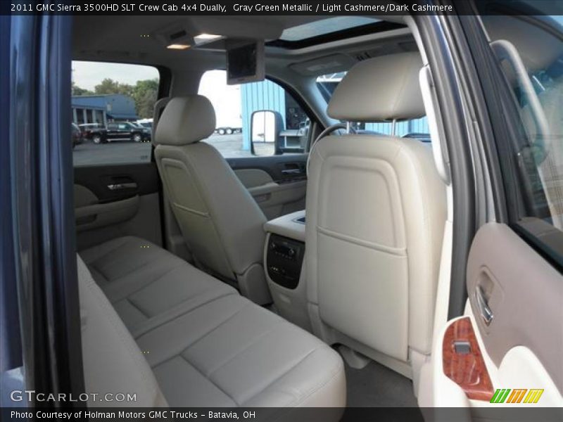 Gray Green Metallic / Light Cashmere/Dark Cashmere 2011 GMC Sierra 3500HD SLT Crew Cab 4x4 Dually