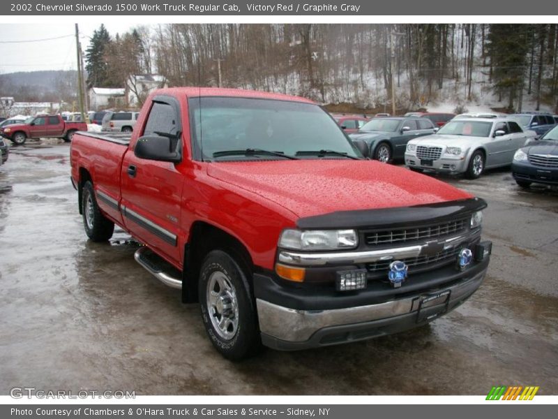 Victory Red / Graphite Gray 2002 Chevrolet Silverado 1500 Work Truck Regular Cab
