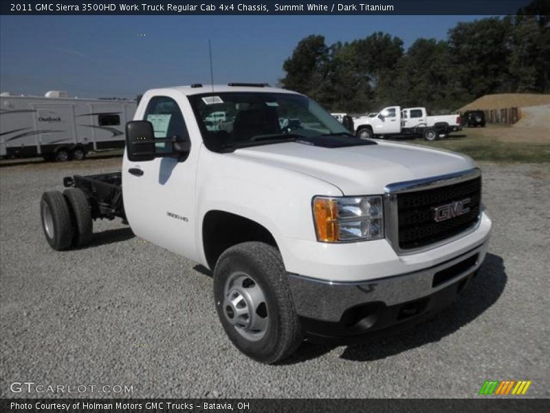 Front 3/4 View of 2011 Sierra 3500HD Work Truck Regular Cab 4x4 Chassis