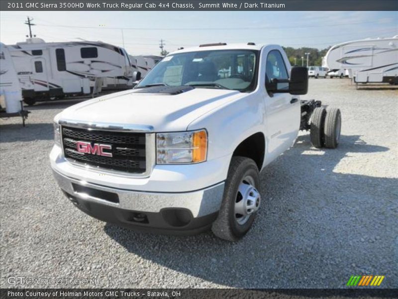 Front 3/4 View of 2011 Sierra 3500HD Work Truck Regular Cab 4x4 Chassis