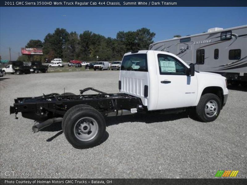  2011 Sierra 3500HD Work Truck Regular Cab 4x4 Chassis Summit White