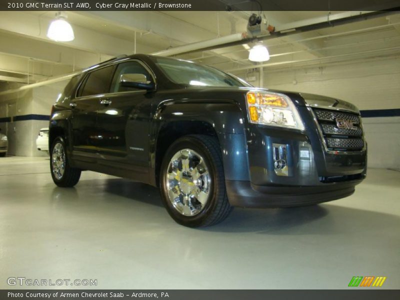 Cyber Gray Metallic / Brownstone 2010 GMC Terrain SLT AWD