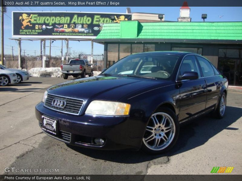Ming Blue Pearl Effect / Beige 2003 Audi A6 2.7T quattro Sedan