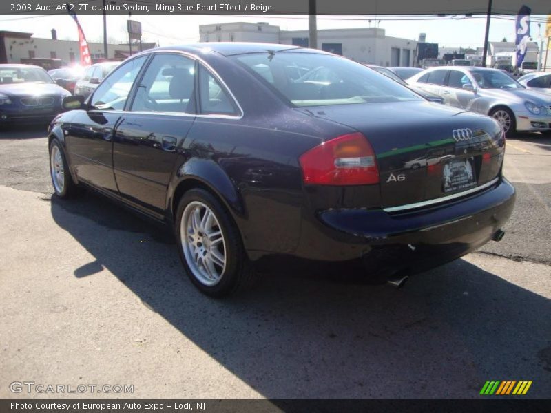 Ming Blue Pearl Effect / Beige 2003 Audi A6 2.7T quattro Sedan