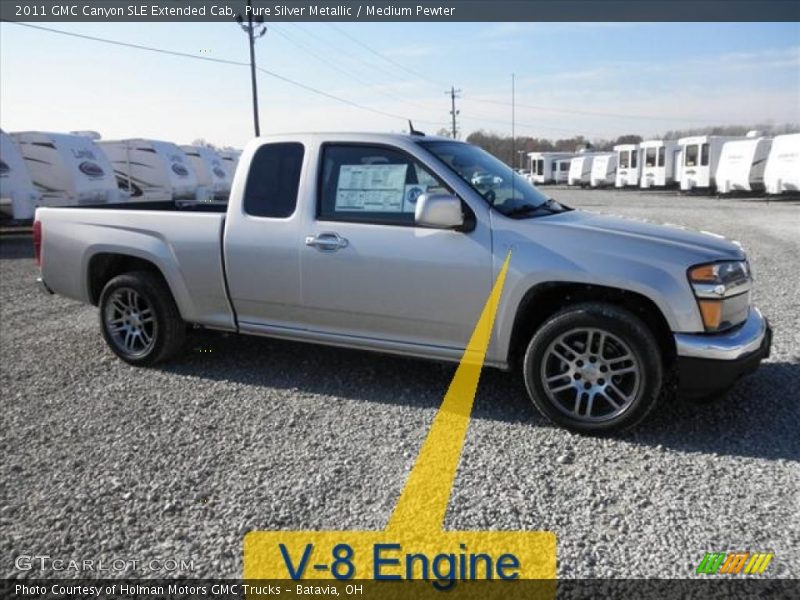 Pure Silver Metallic / Medium Pewter 2011 GMC Canyon SLE Extended Cab