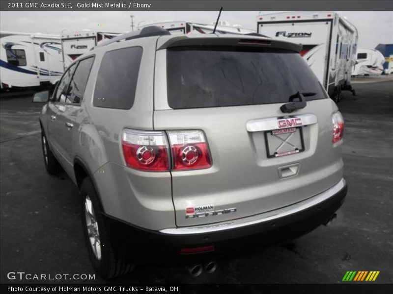 Gold Mist Metallic / Ebony 2011 GMC Acadia SLE